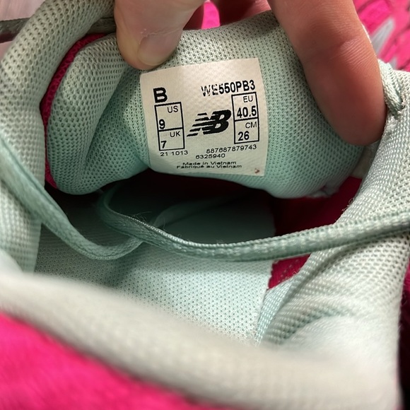 New Balance 550 v3 Pink and Aqua Sneakers Size 9 - Picture 4 of 4